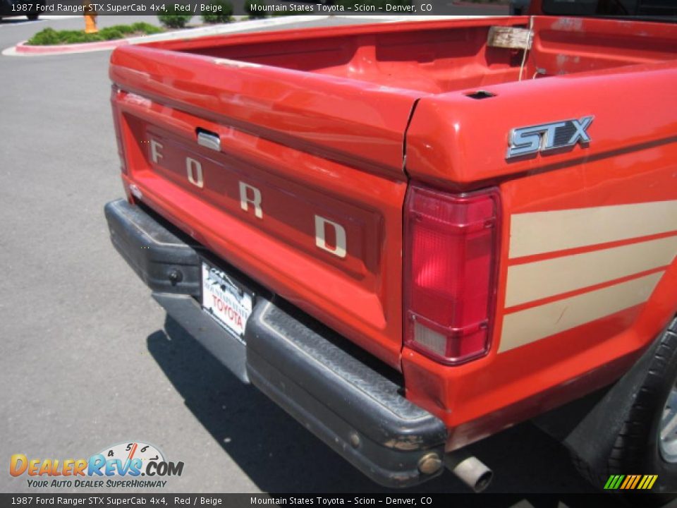 1987 Ford Ranger STX SuperCab 4x4 Red / Beige Photo #34