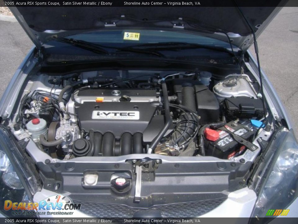 2005 Acura RSX Sports Coupe Satin Silver Metallic / Ebony Photo #21