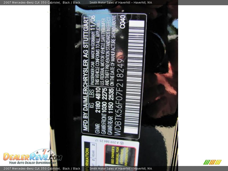 2007 Mercedes-Benz CLK 350 Cabriolet Black / Black Photo #16