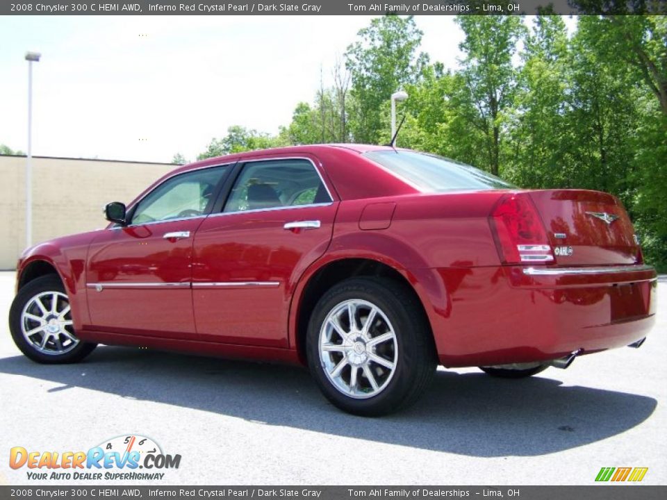 2008 Chrysler 300 C HEMI AWD Inferno Red Crystal Pearl / Dark Slate Gray Photo #4