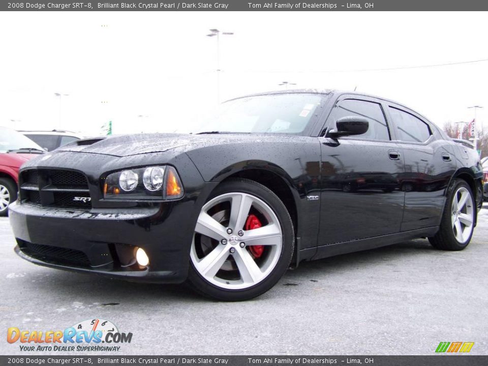 2008 Dodge Charger SRT-8 Brilliant Black Crystal Pearl / Dark Slate Gray Photo #1