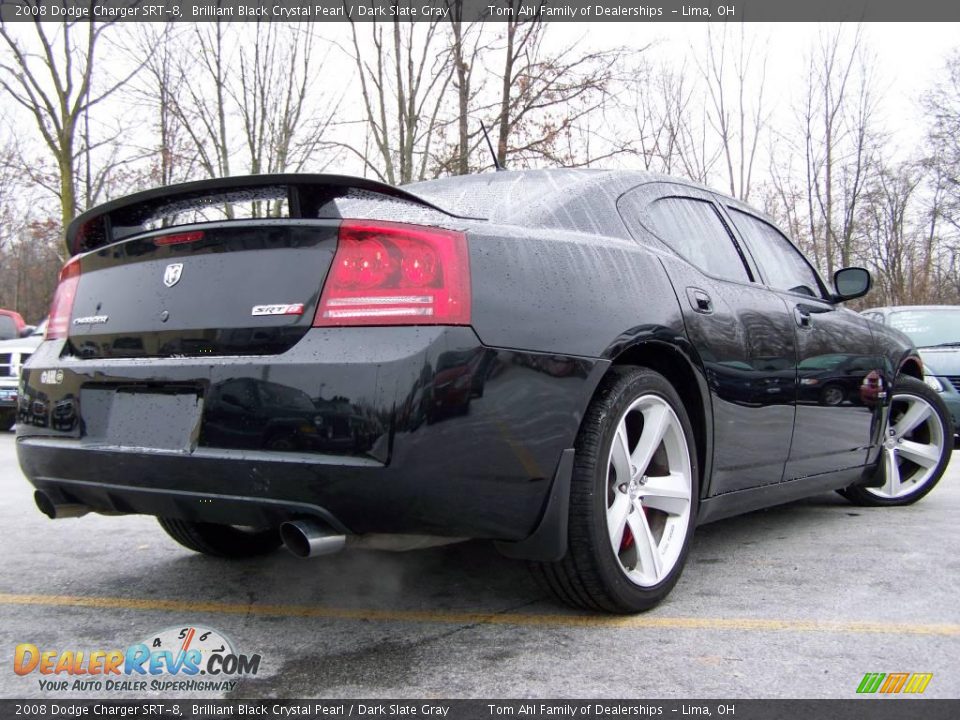 2008 Dodge Charger SRT-8 Brilliant Black Crystal Pearl / Dark Slate Gray Photo #5