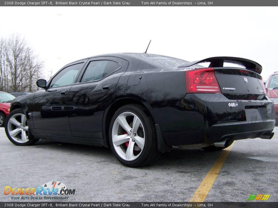 2008 Dodge Charger SRT-8 Brilliant Black Crystal Pearl / Dark Slate Gray Photo #7