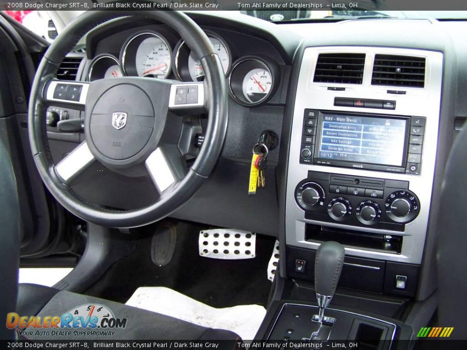 2008 Dodge Charger SRT-8 Brilliant Black Crystal Pearl / Dark Slate Gray Photo #16