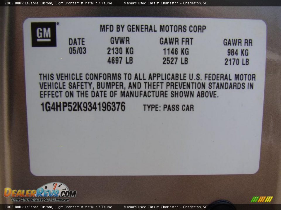 2003 Buick LeSabre Custom Light Bronzemist Metallic / Taupe Photo #27