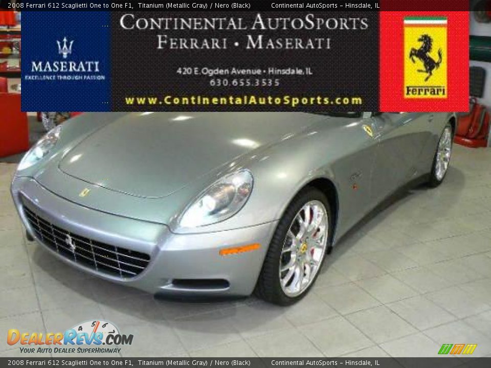 2008 Ferrari 612 Scaglietti One to One F1 Titanium (Metallic Gray) / Nero (Black) Photo #1