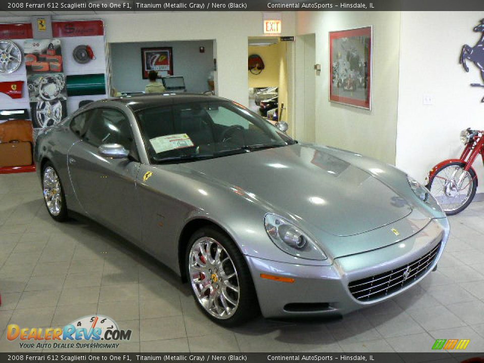 2008 Ferrari 612 Scaglietti One to One F1 Titanium (Metallic Gray) / Nero (Black) Photo #3
