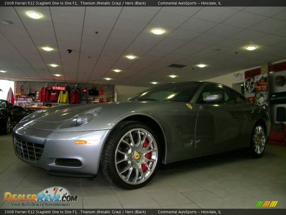 2008 Ferrari 612 Scaglietti One to One F1 Titanium (Metallic Gray) / Nero (Black) Photo #9