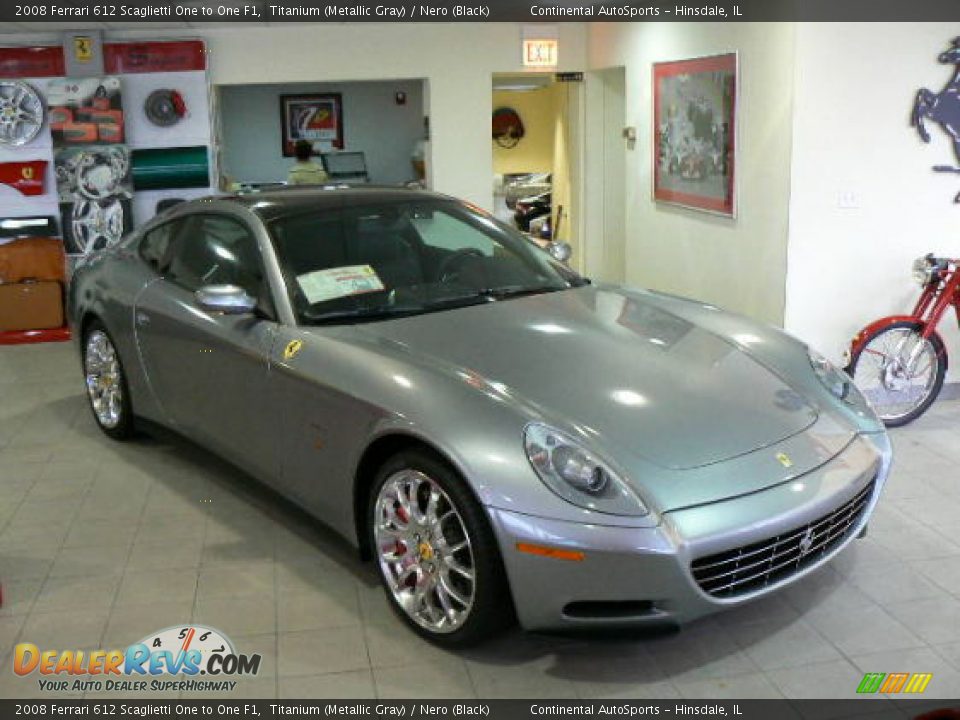 2008 Ferrari 612 Scaglietti One to One F1 Titanium (Metallic Gray) / Nero (Black) Photo #11