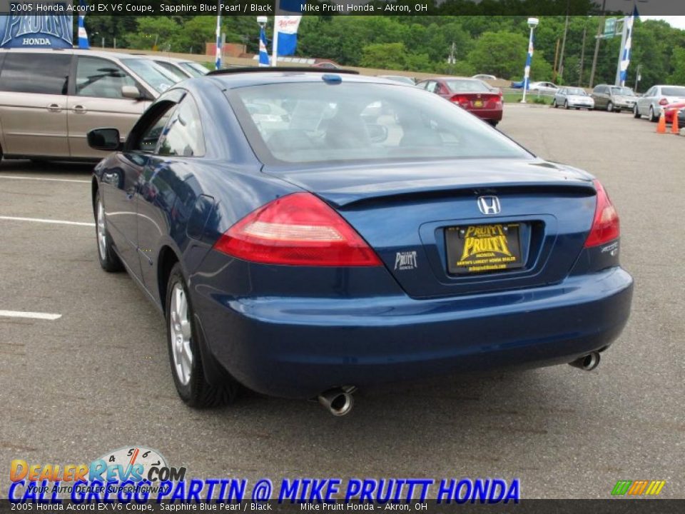 2005 Honda Accord EX V6 Coupe Sapphire Blue Pearl / Black Photo #2