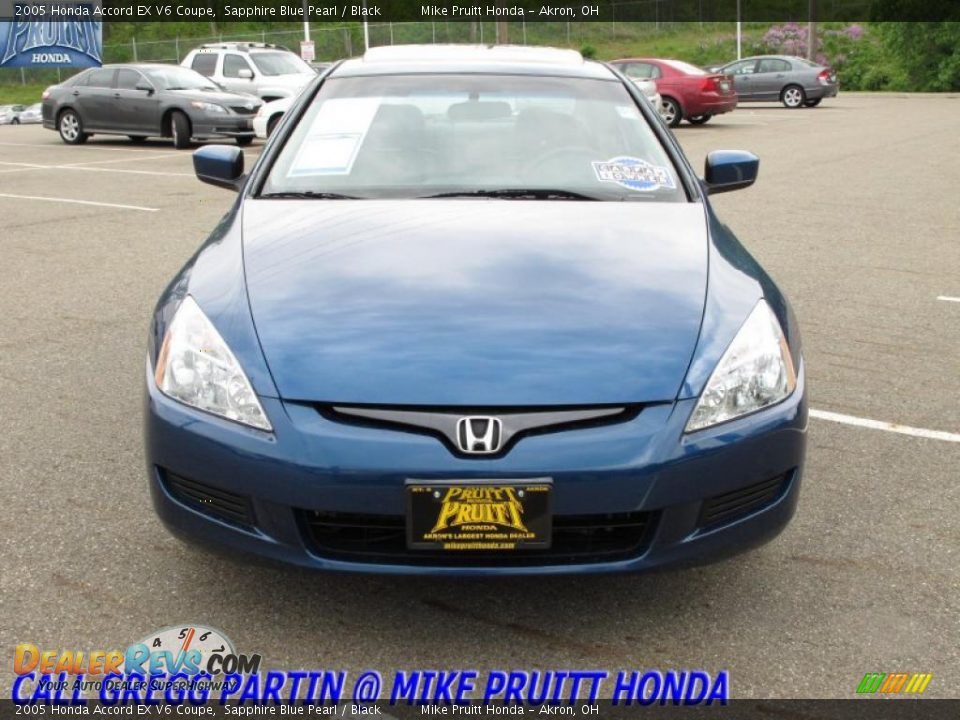 2005 Honda Accord EX V6 Coupe Sapphire Blue Pearl / Black Photo #4