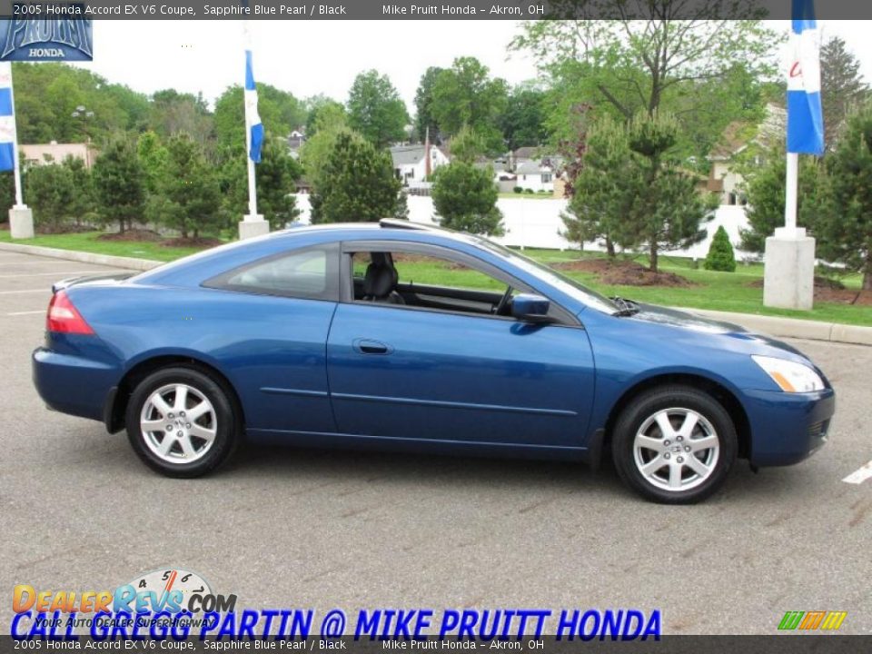 2005 Honda Accord EX V6 Coupe Sapphire Blue Pearl / Black Photo #6