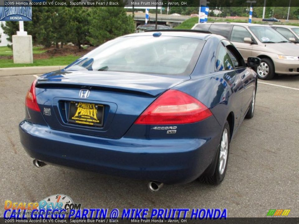 2005 Honda Accord EX V6 Coupe Sapphire Blue Pearl / Black Photo #7