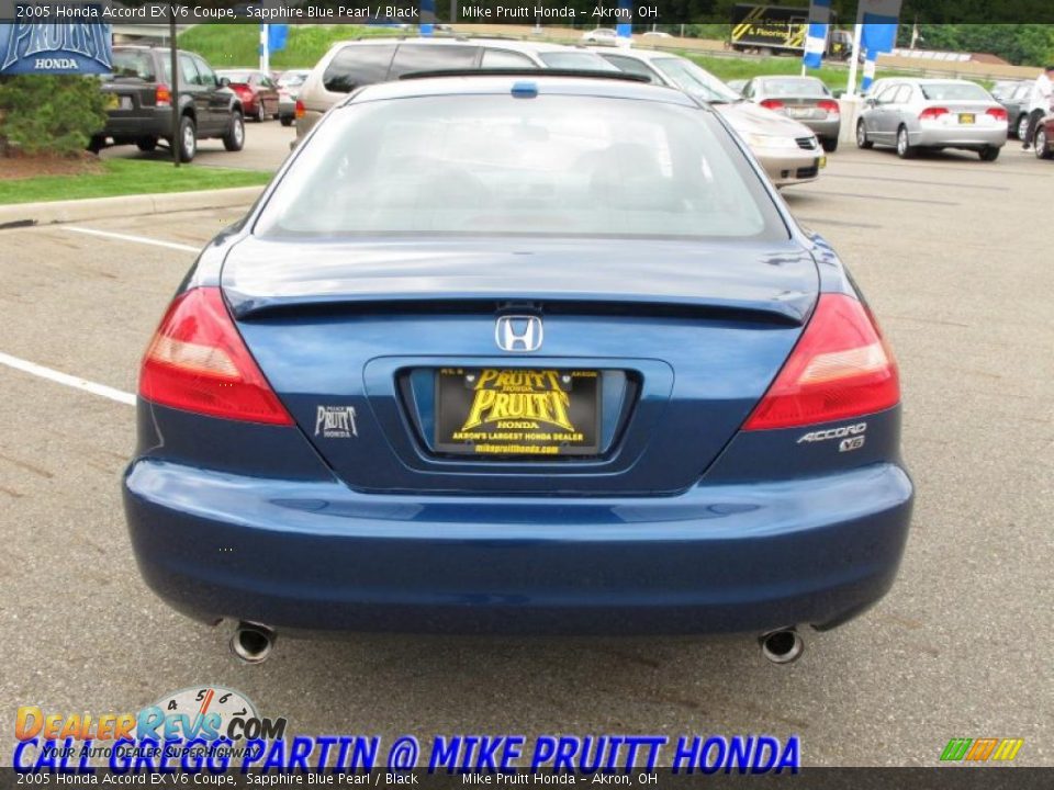 2005 Honda Accord EX V6 Coupe Sapphire Blue Pearl / Black Photo #8