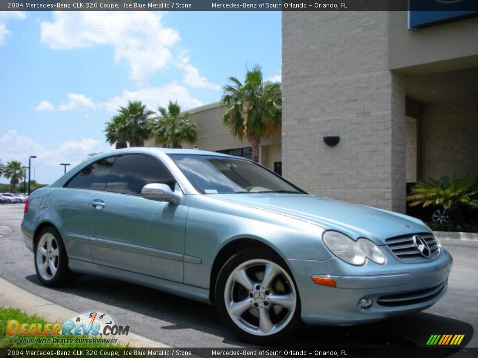2004 Mercedes-Benz CLK 320 Coupe Ice Blue Metallic / Stone Photo #4