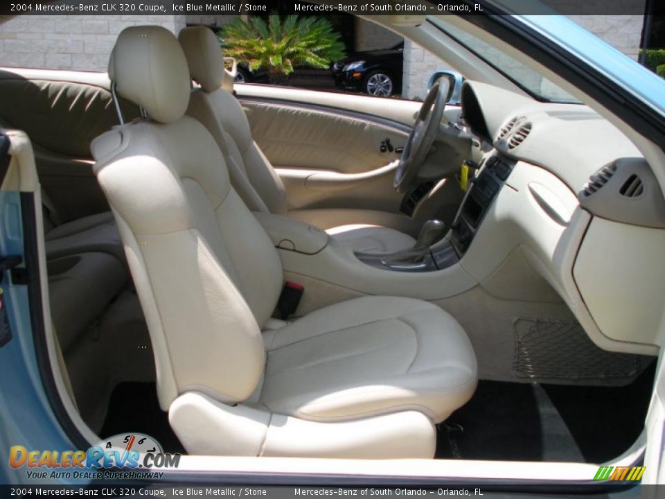 2004 Mercedes-Benz CLK 320 Coupe Ice Blue Metallic / Stone Photo #14