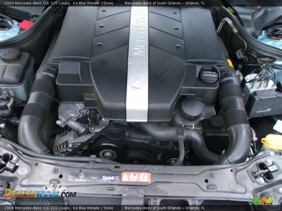 2004 Mercedes-Benz CLK 320 Coupe Ice Blue Metallic / Stone Photo #24