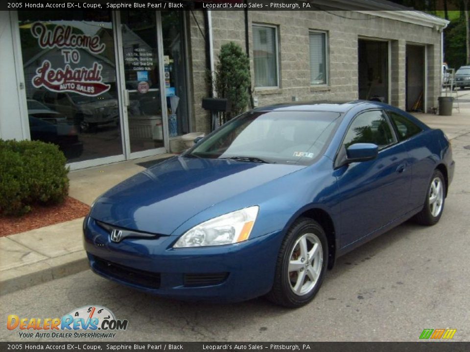 2005 Honda Accord EX-L Coupe Sapphire Blue Pearl / Black Photo #1
