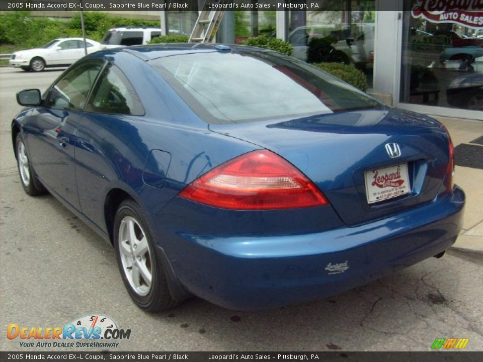 2005 Honda Accord EX-L Coupe Sapphire Blue Pearl / Black Photo #3
