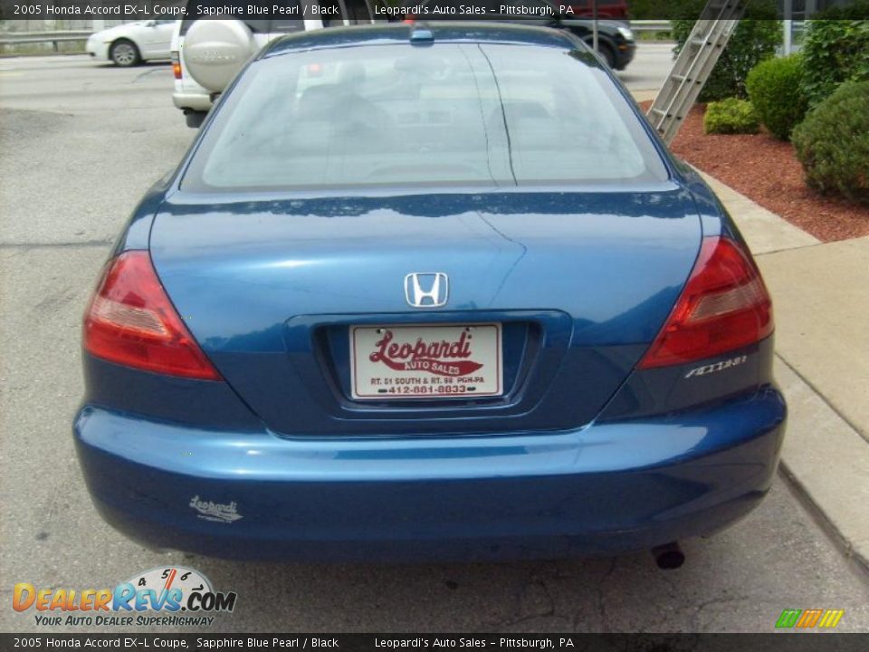 2005 Honda Accord EX-L Coupe Sapphire Blue Pearl / Black Photo #4