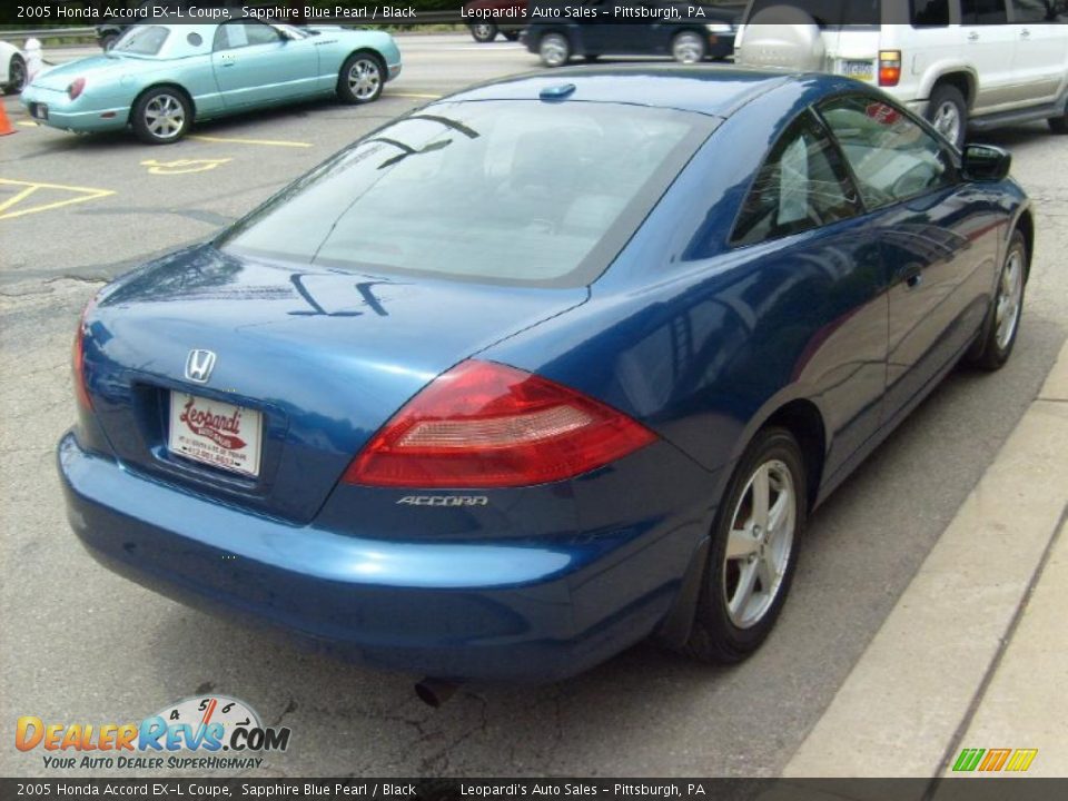 2005 Honda Accord EX-L Coupe Sapphire Blue Pearl / Black Photo #5