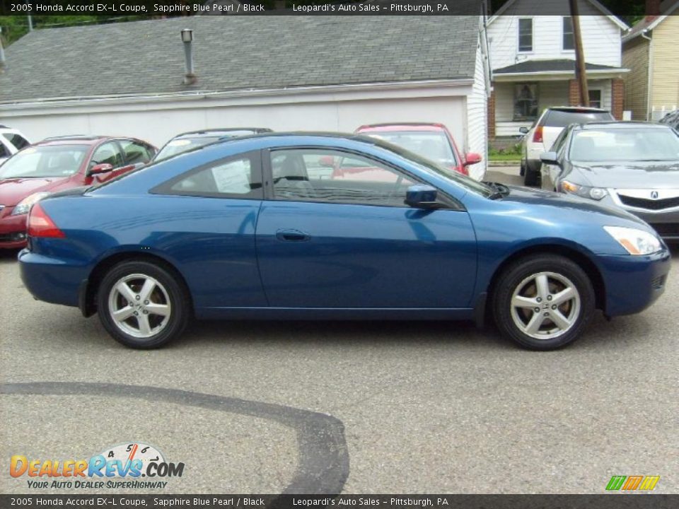2005 Honda Accord EX-L Coupe Sapphire Blue Pearl / Black Photo #6