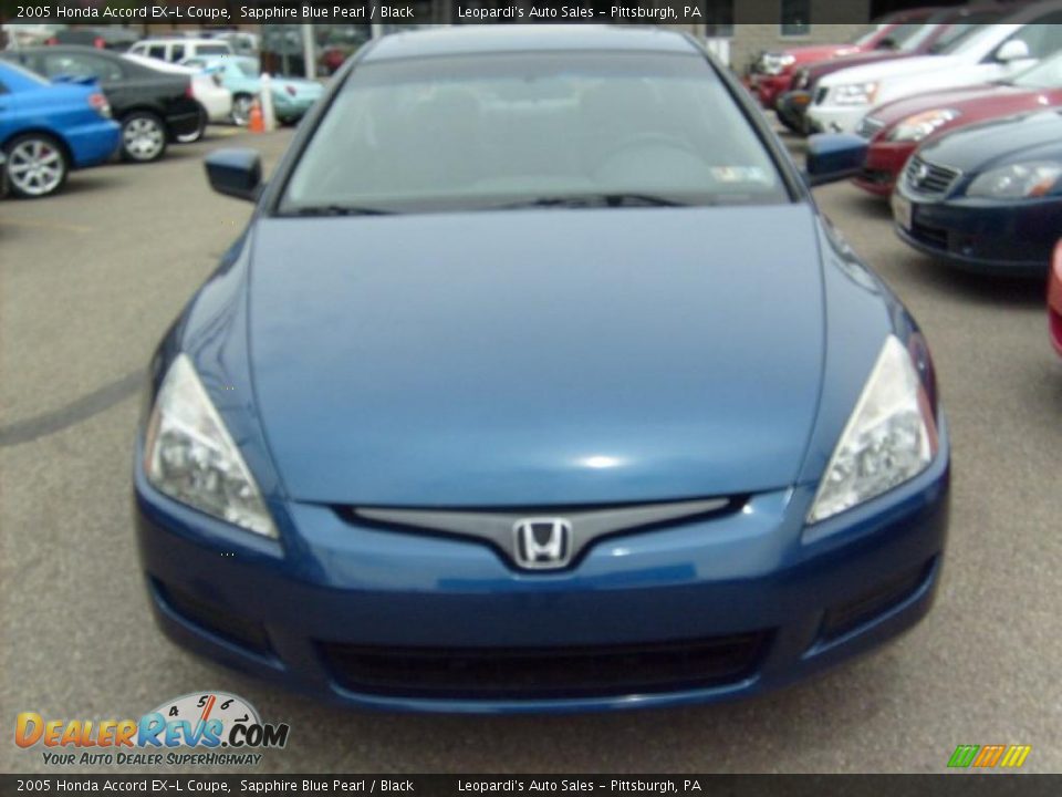 2005 Honda Accord EX-L Coupe Sapphire Blue Pearl / Black Photo #8