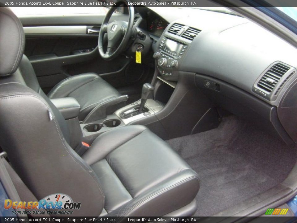 2005 Honda Accord EX-L Coupe Sapphire Blue Pearl / Black Photo #18