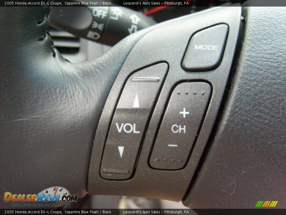 2005 Honda Accord EX-L Coupe Sapphire Blue Pearl / Black Photo #23