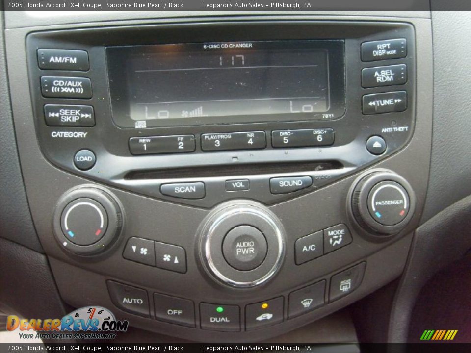 2005 Honda Accord EX-L Coupe Sapphire Blue Pearl / Black Photo #25