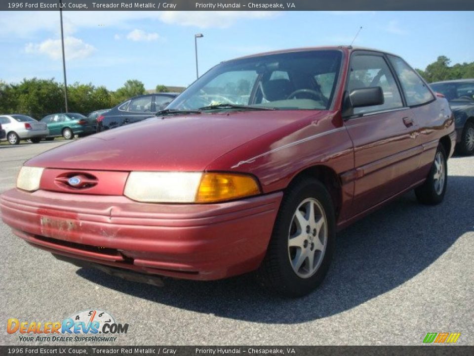 1996 Ford Escort LX Coupe Toreador Red Metallic / Gray Photo #1