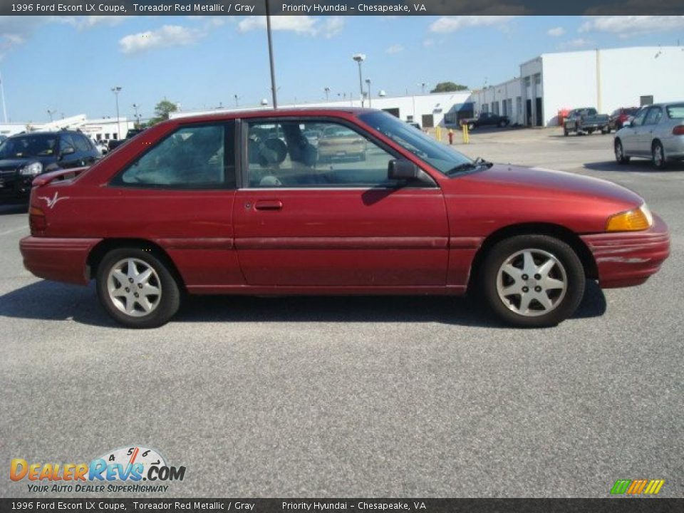 1996 Ford Escort LX Coupe Toreador Red Metallic / Gray Photo #6