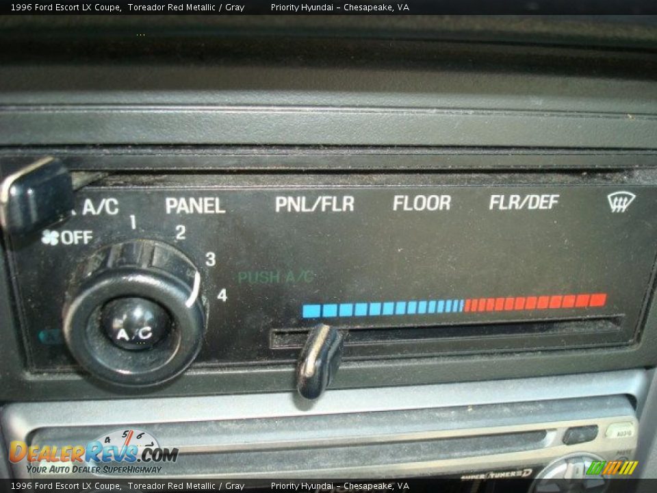 1996 Ford Escort LX Coupe Toreador Red Metallic / Gray Photo #12
