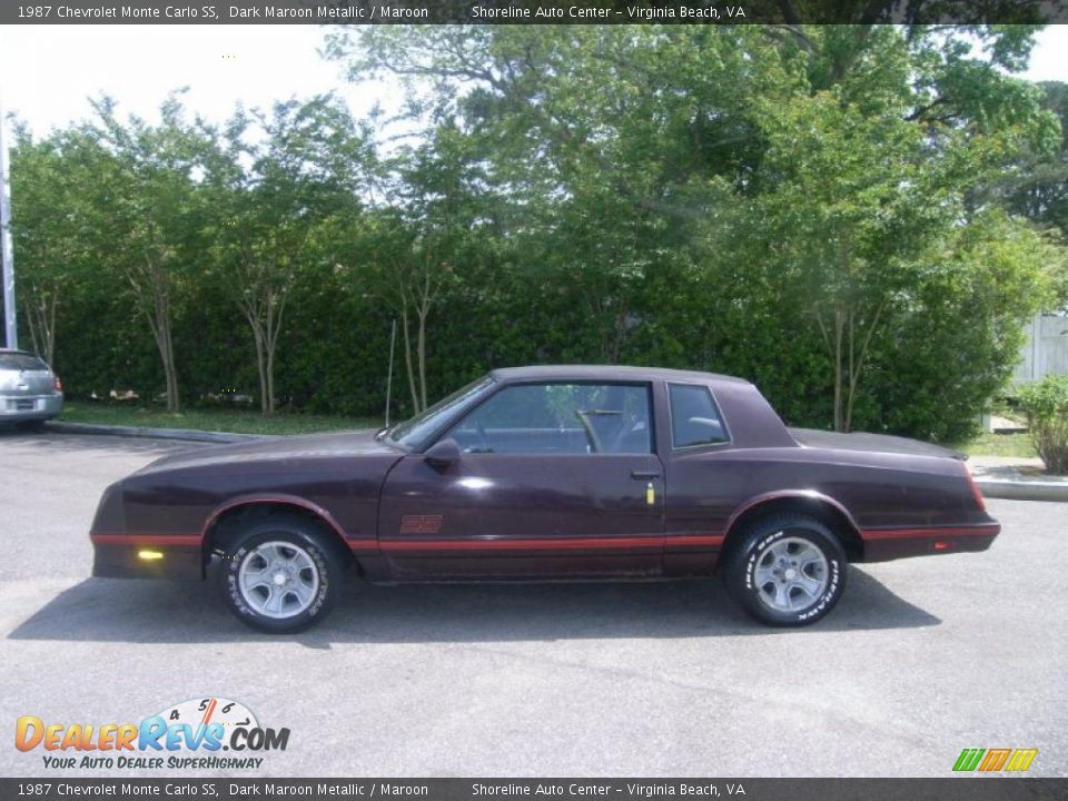 1987 Chevrolet Monte Carlo SS Dark Maroon Metallic / Maroon Photo #2