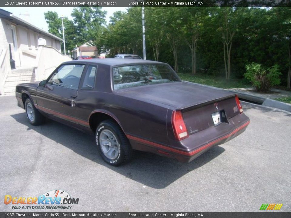 1987 Chevrolet Monte Carlo SS Dark Maroon Metallic / Maroon Photo #3