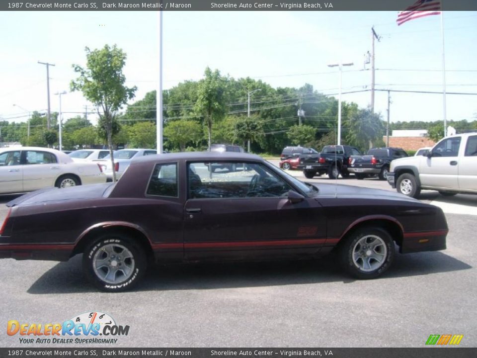1987 Chevrolet Monte Carlo SS Dark Maroon Metallic / Maroon Photo #6