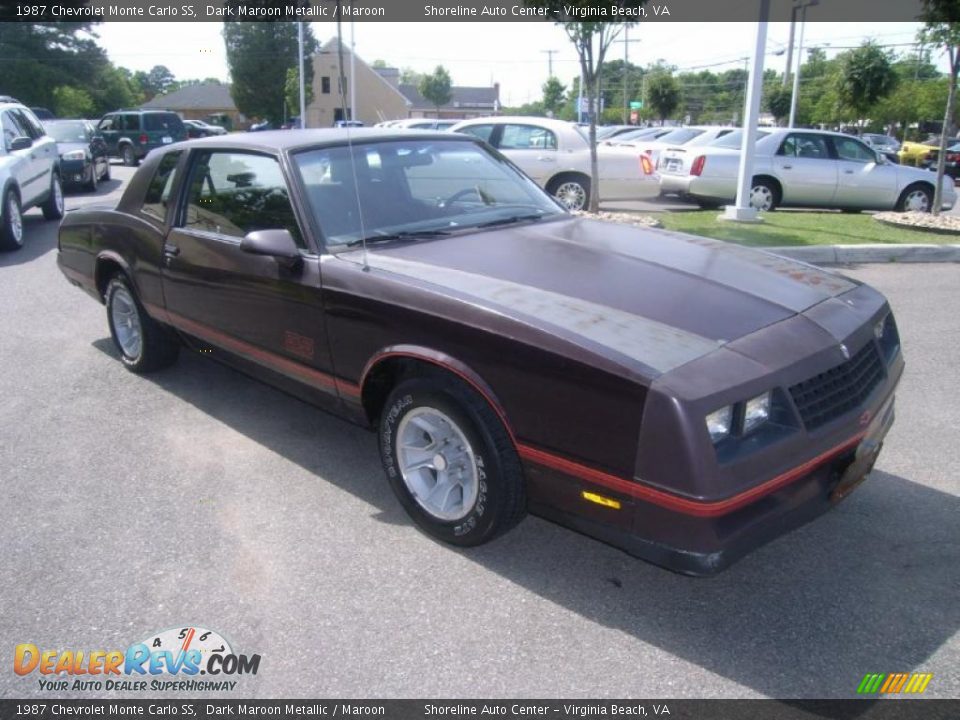 1987 Chevrolet Monte Carlo SS Dark Maroon Metallic / Maroon Photo #7