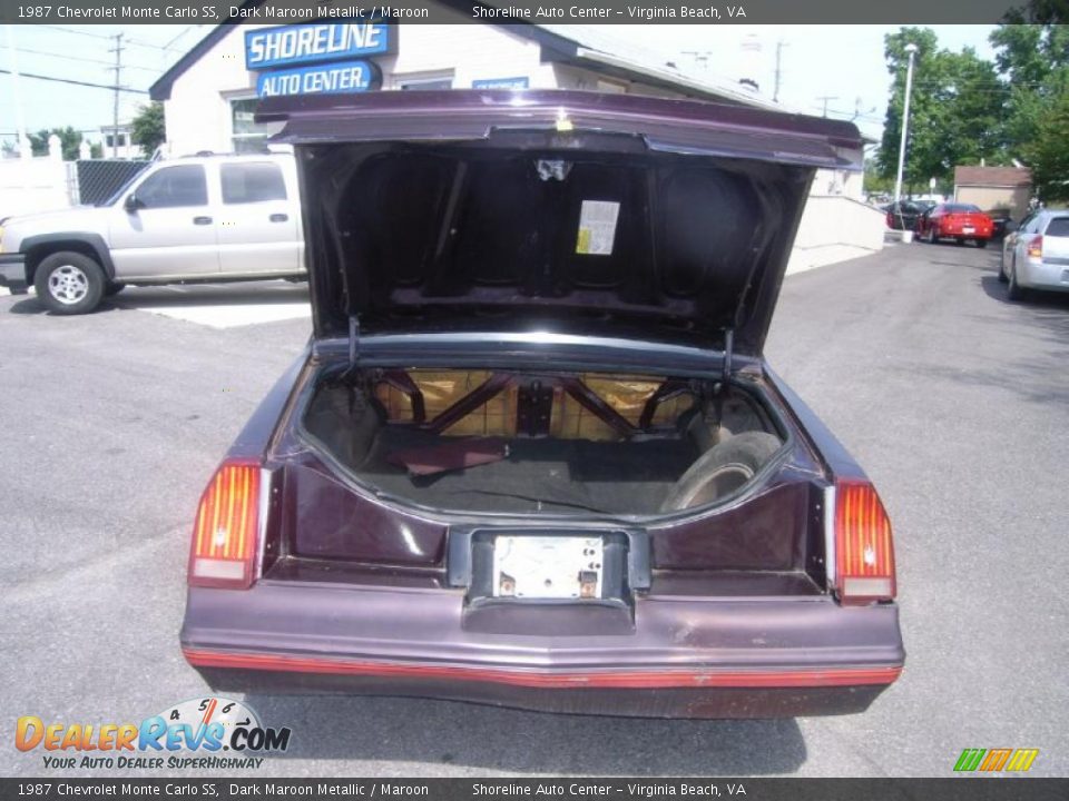 1987 Chevrolet Monte Carlo SS Dark Maroon Metallic / Maroon Photo #9