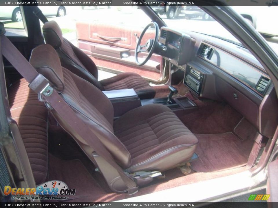 1987 Chevrolet Monte Carlo SS Dark Maroon Metallic / Maroon Photo #16