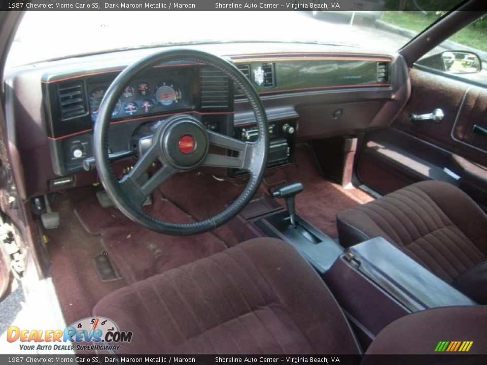 1987 Chevrolet Monte Carlo SS Dark Maroon Metallic / Maroon Photo #17