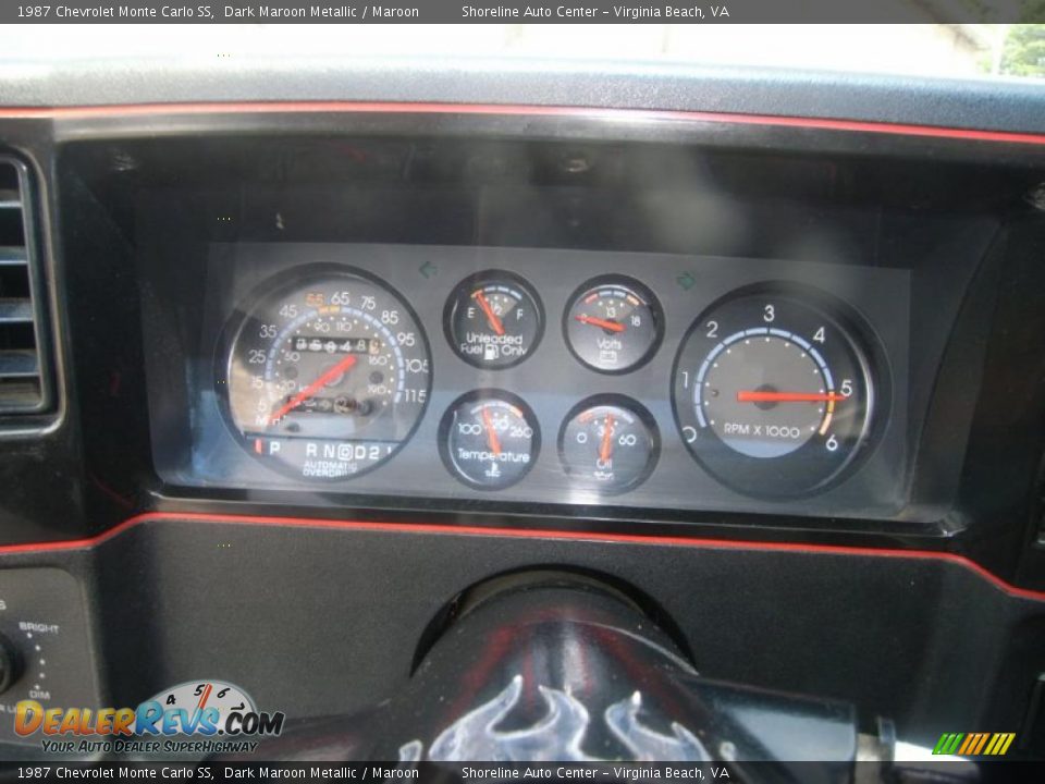 1987 Chevrolet Monte Carlo SS Dark Maroon Metallic / Maroon Photo #19
