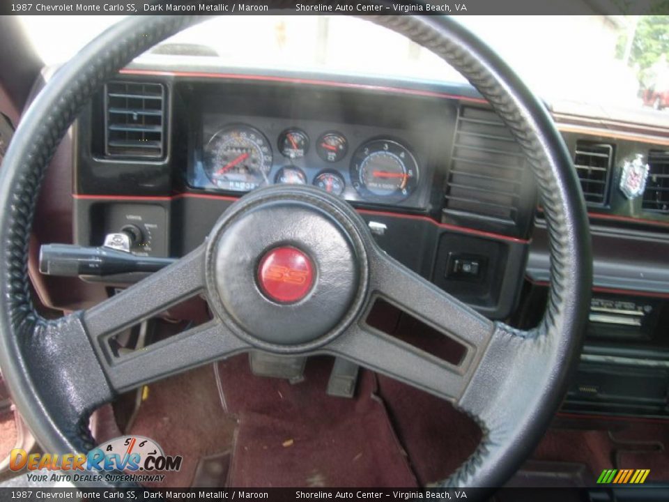 1987 Chevrolet Monte Carlo SS Dark Maroon Metallic / Maroon Photo #20