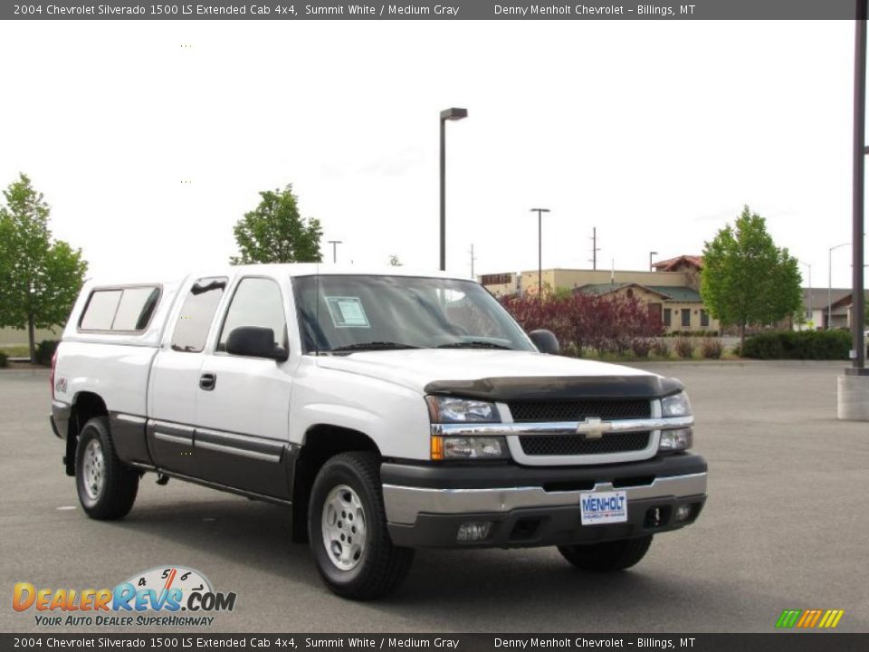2004 Chevrolet Silverado 1500 LS Extended Cab 4x4 Summit White / Medium Gray Photo #8