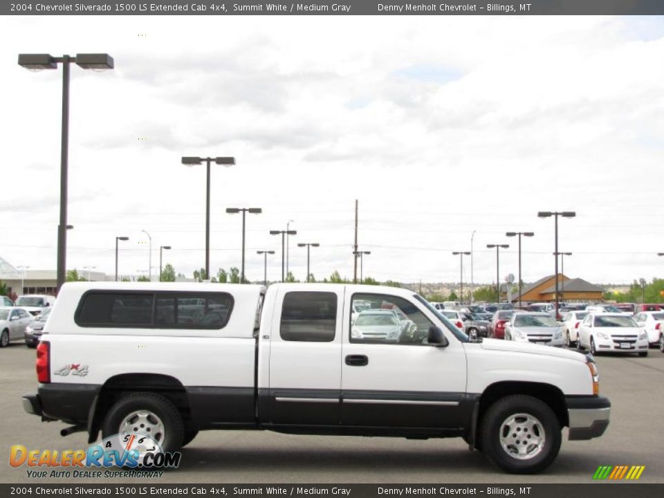 2004 Chevrolet Silverado 1500 LS Extended Cab 4x4 Summit White / Medium Gray Photo #9