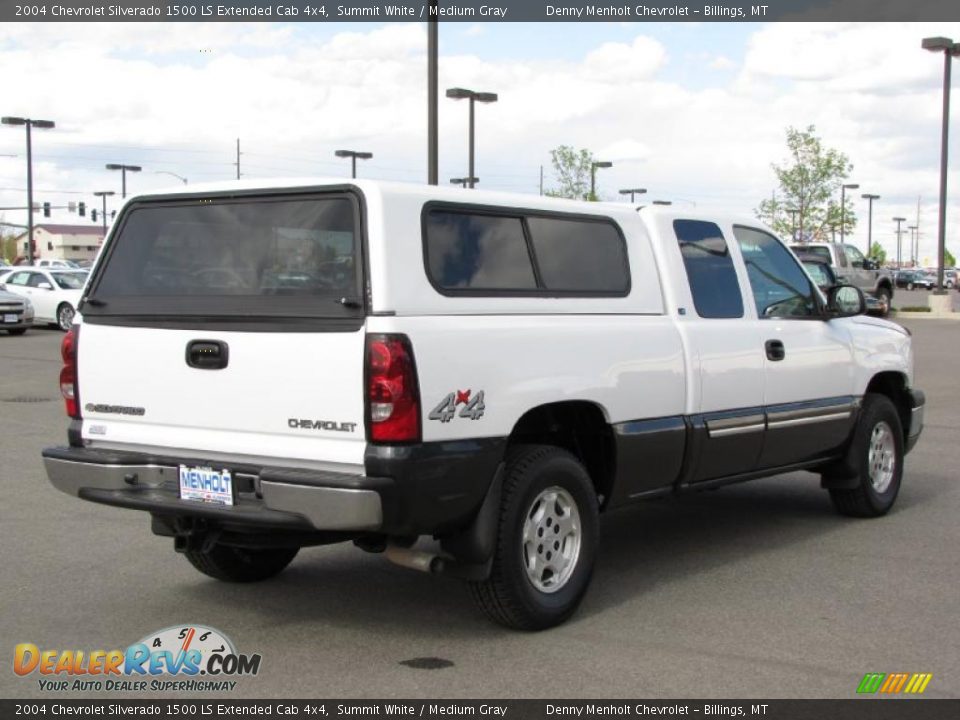 2004 Chevrolet Silverado 1500 LS Extended Cab 4x4 Summit White / Medium Gray Photo #10