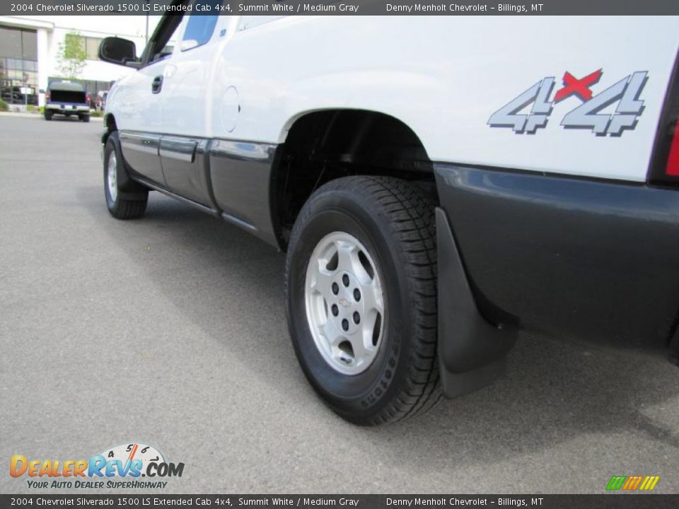 2004 Chevrolet Silverado 1500 LS Extended Cab 4x4 Summit White / Medium Gray Photo #11