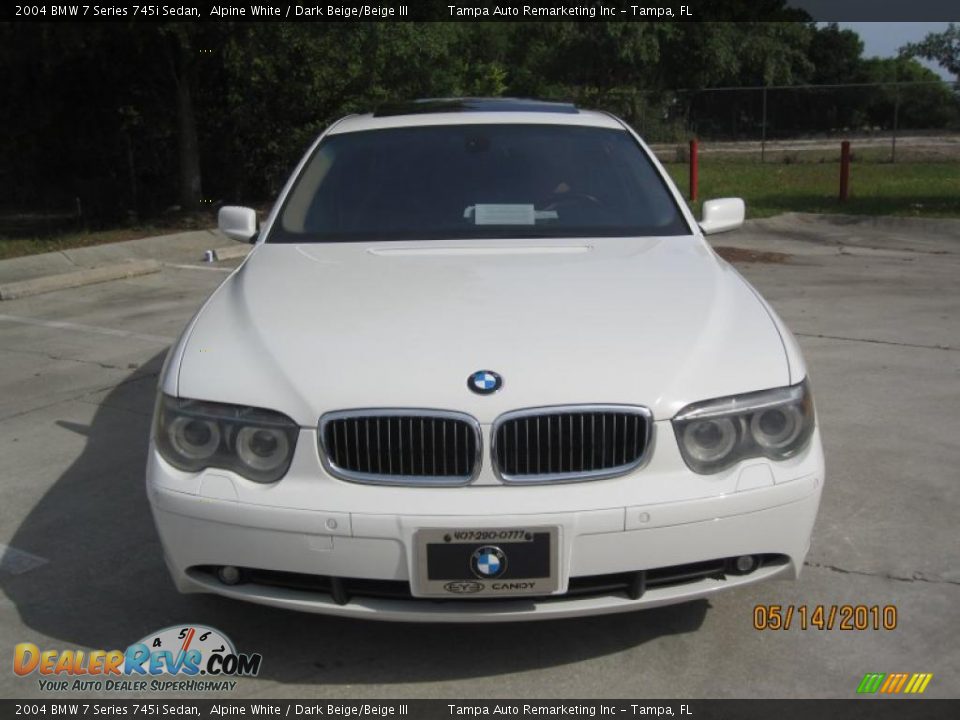 2004 BMW 7 Series 745i Sedan Alpine White / Dark Beige/Beige III Photo #2