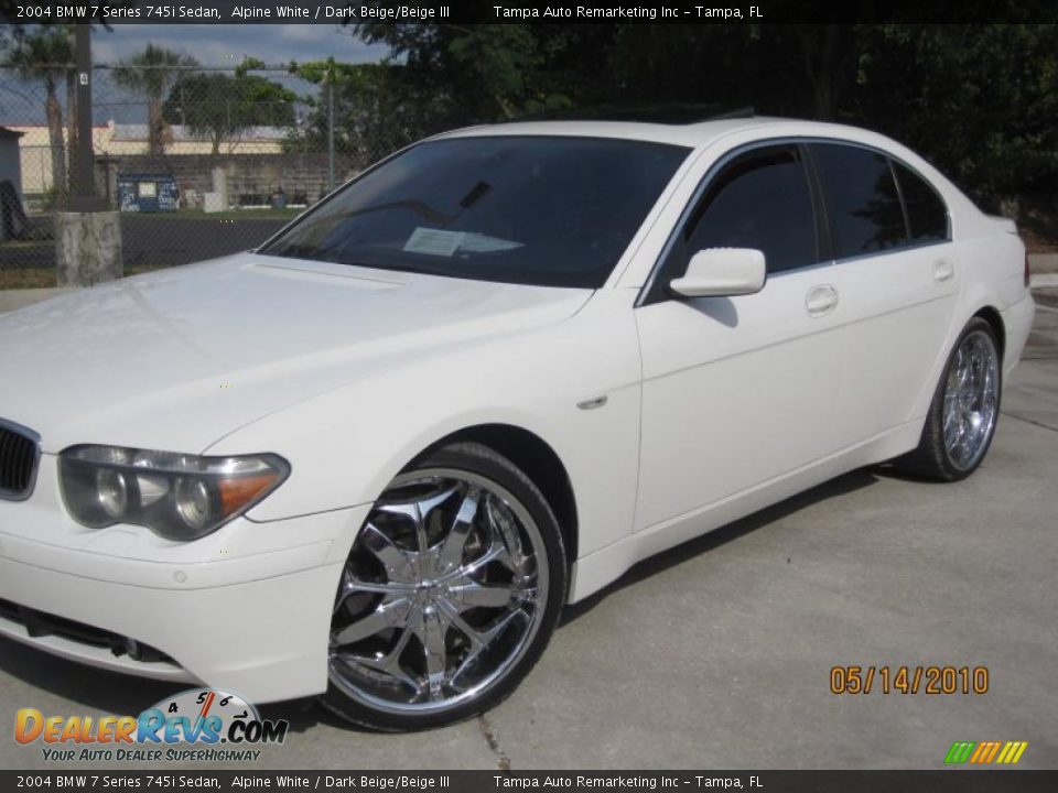 2004 BMW 7 Series 745i Sedan Alpine White / Dark Beige/Beige III Photo #6