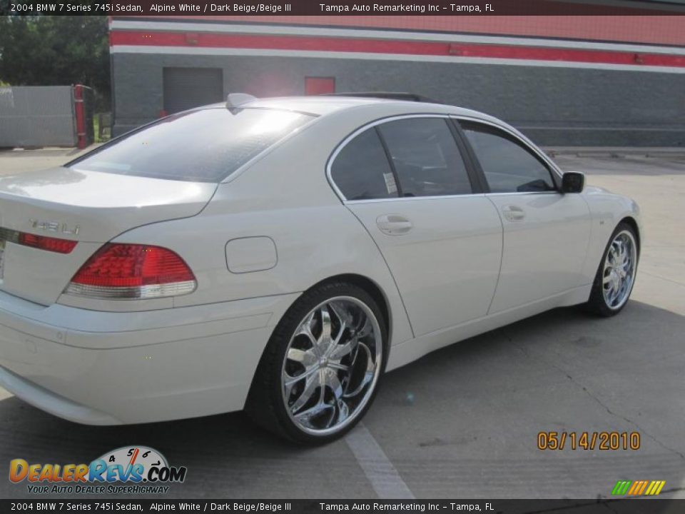 2004 BMW 7 Series 745i Sedan Alpine White / Dark Beige/Beige III Photo #10
