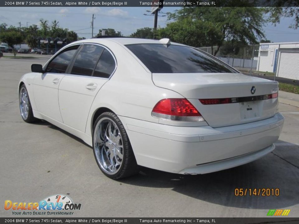 2004 BMW 7 Series 745i Sedan Alpine White / Dark Beige/Beige III Photo #11